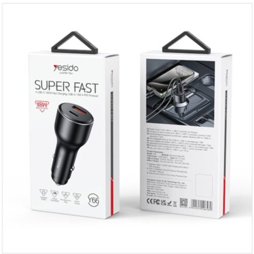Y65 118W Super Fast Charging Aluminum Alloy QC18W+PD100W USB & Type-C Dual Ports Car Charger refurbished phone for sale in Bristol from Fone Revive with warranty