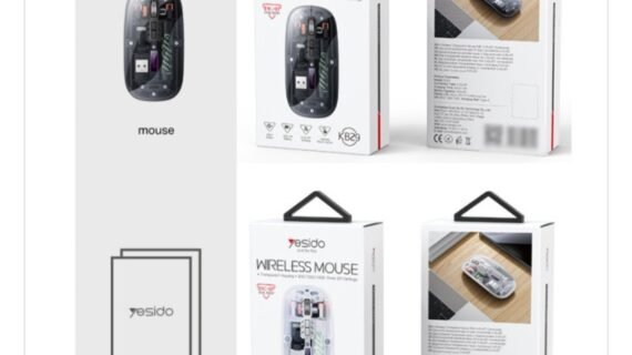 KB29 Mute Button Dual-mode Connection Ergonomic Design Crystal Transparent 2.4G+BT Wireless Mouse